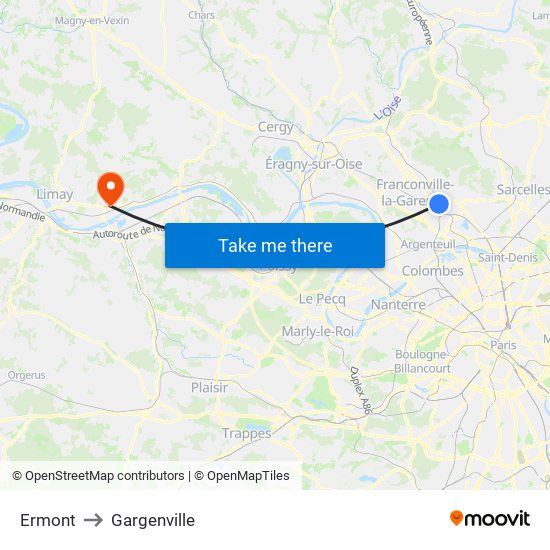 Ermont to Gargenville map