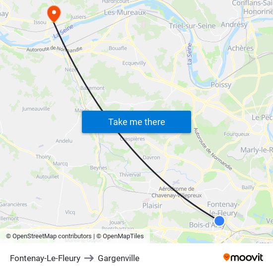 Fontenay-Le-Fleury to Gargenville map