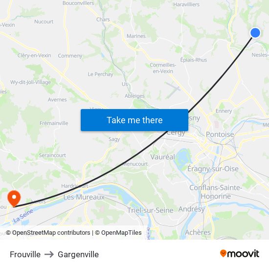 Frouville to Gargenville map