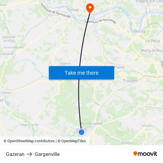 Gazeran to Gargenville map