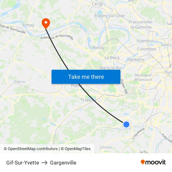 Gif-Sur-Yvette to Gargenville map