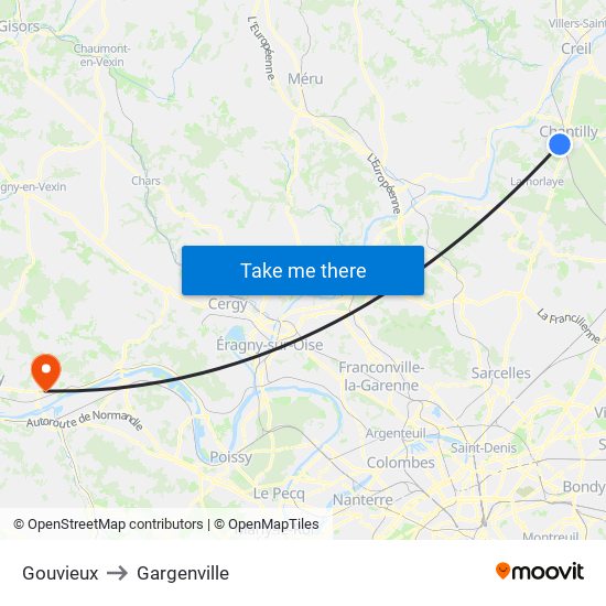 Gouvieux to Gargenville map