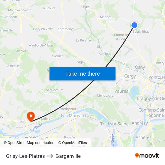 Grisy-Les-Platres to Gargenville map