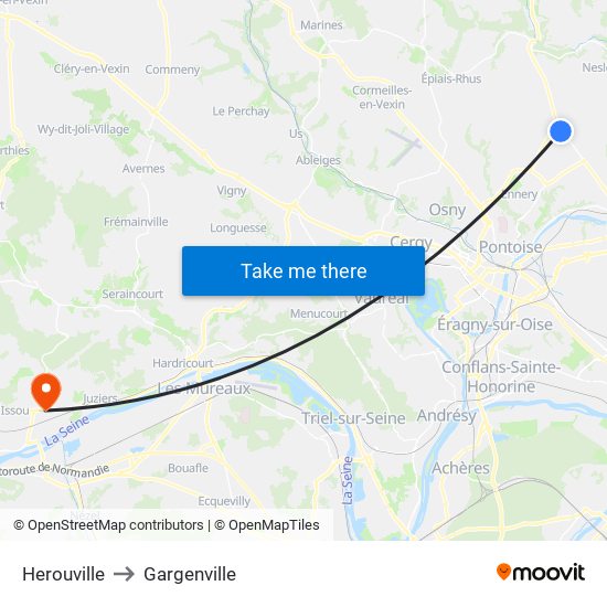 Herouville to Gargenville map