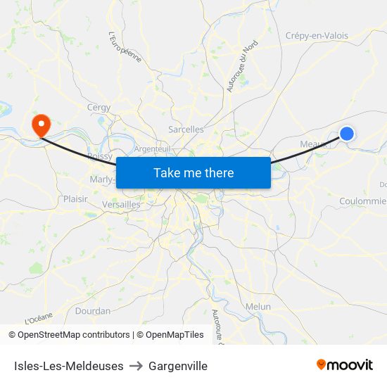 Isles-Les-Meldeuses to Gargenville map