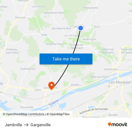 Jambville to Gargenville map