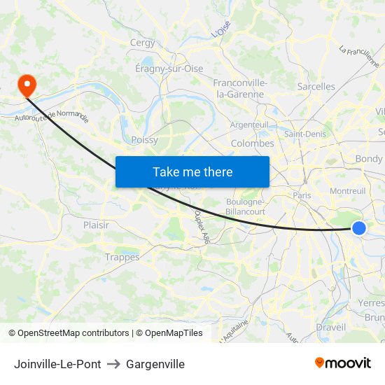 Joinville-Le-Pont to Gargenville map