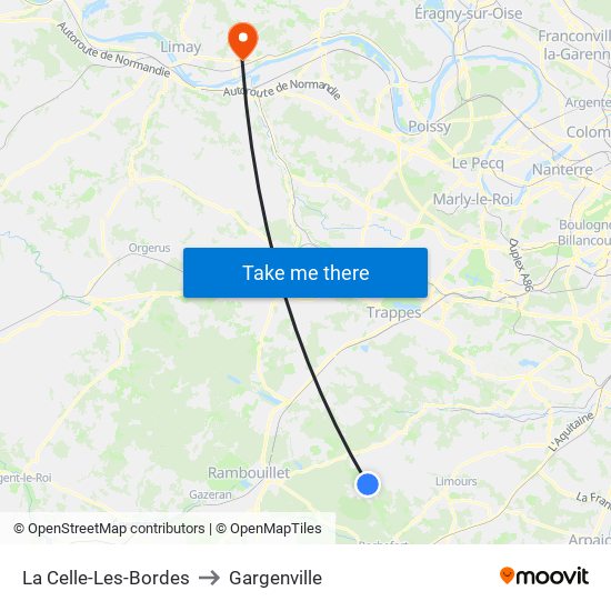 La Celle-Les-Bordes to Gargenville map