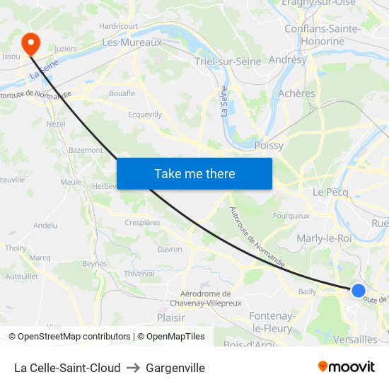 La Celle-Saint-Cloud to Gargenville map
