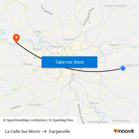 La Celle-Sur-Morin to Gargenville map