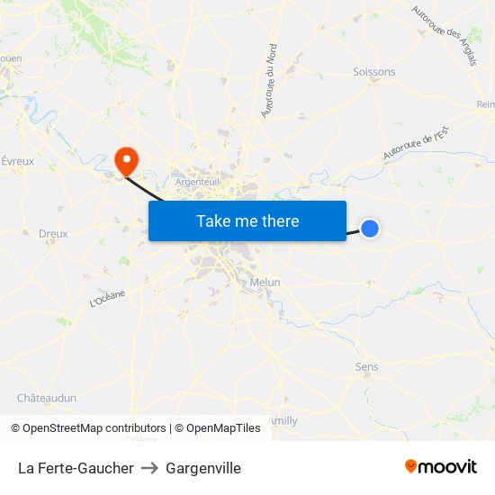 La Ferte-Gaucher to Gargenville map