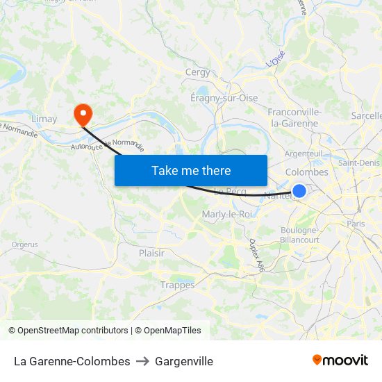 La Garenne-Colombes to Gargenville map