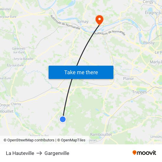 La Hauteville to Gargenville map