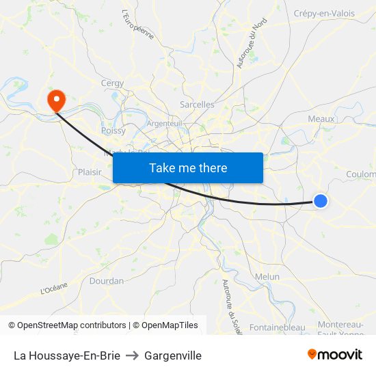 La Houssaye-En-Brie to Gargenville map