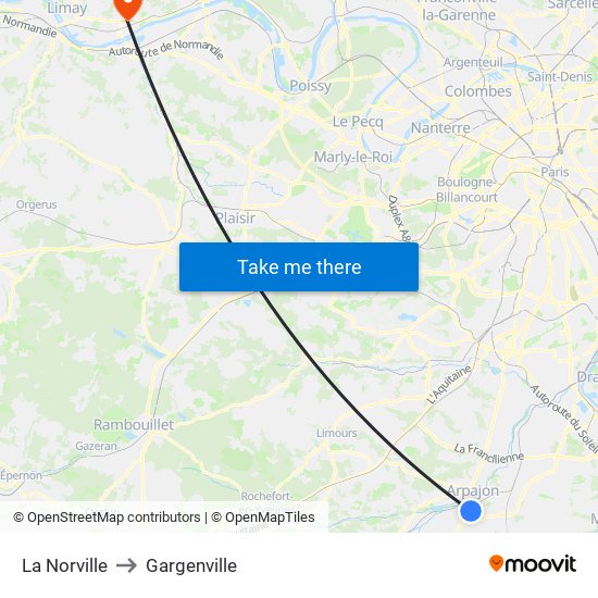La Norville to Gargenville map