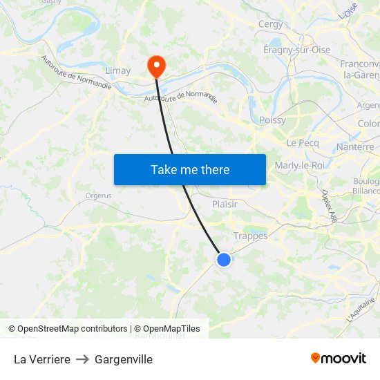 La Verriere to Gargenville map