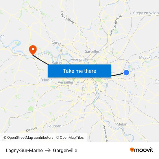 Lagny-Sur-Marne to Gargenville map