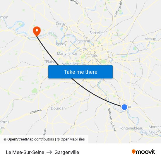 Le Mee-Sur-Seine to Gargenville map