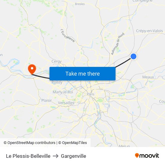 Le Plessis-Belleville to Gargenville map
