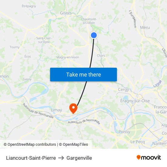 Liancourt-Saint-Pierre to Gargenville map
