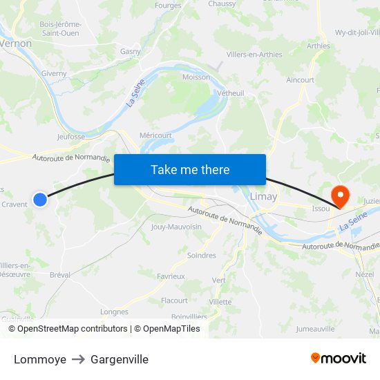 Lommoye to Gargenville map