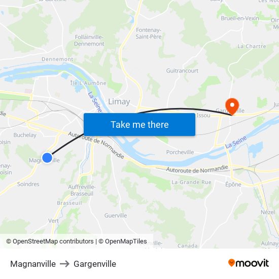 Magnanville to Gargenville map