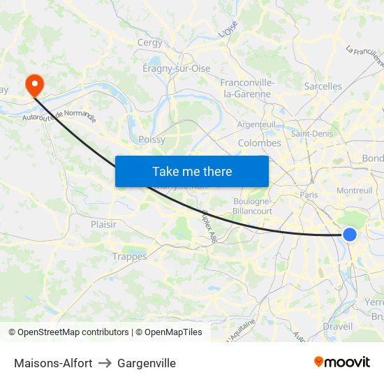 Maisons-Alfort to Gargenville map