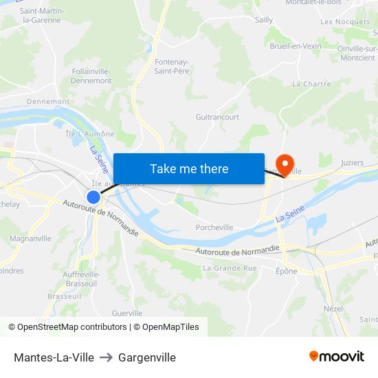 Mantes-La-Ville to Gargenville map