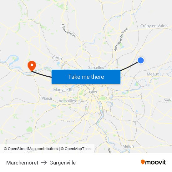 Marchemoret to Gargenville map