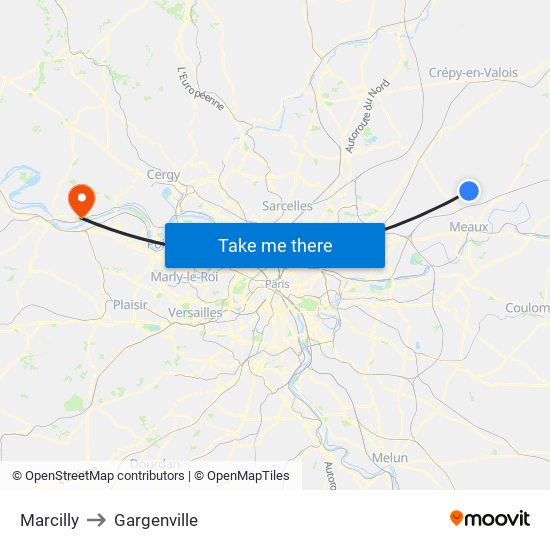 Marcilly to Gargenville map