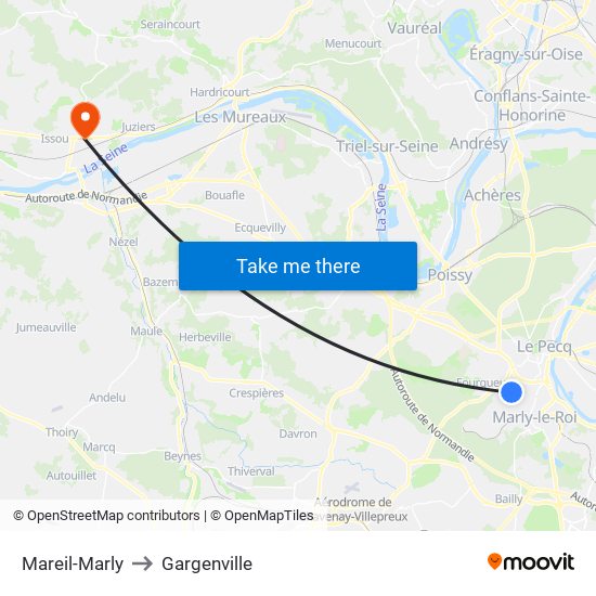 Mareil-Marly to Gargenville map