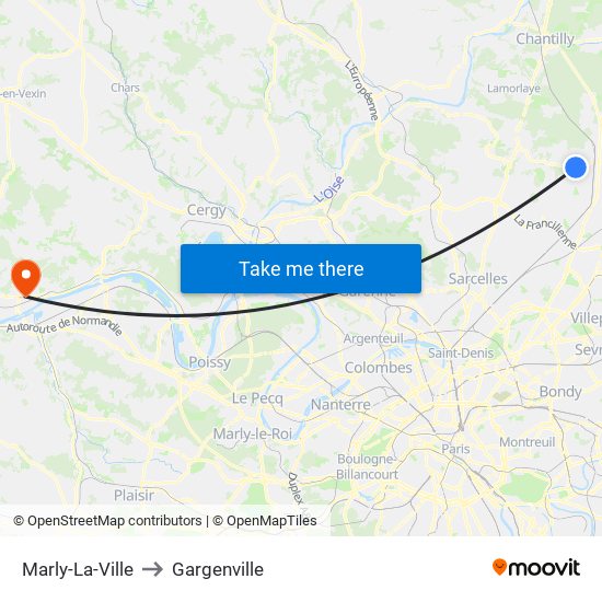 Marly-La-Ville to Gargenville map