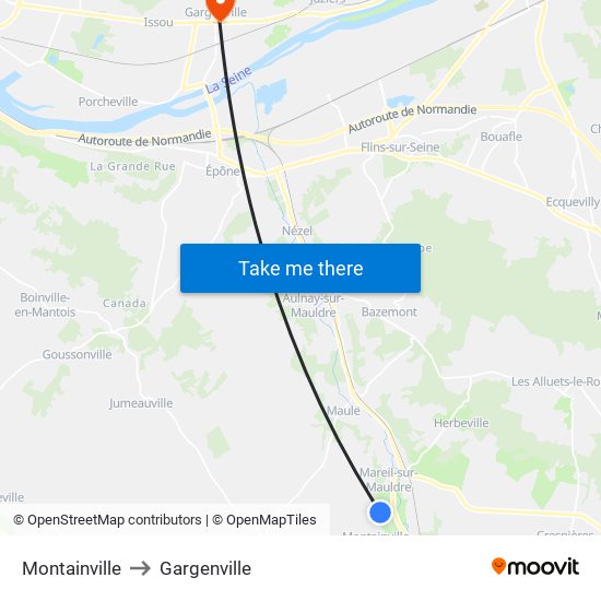 Montainville to Gargenville map