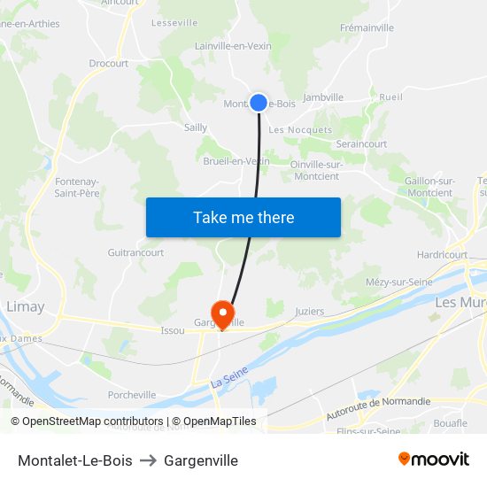 Montalet-Le-Bois to Gargenville map