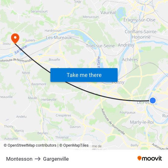 Montesson to Gargenville map
