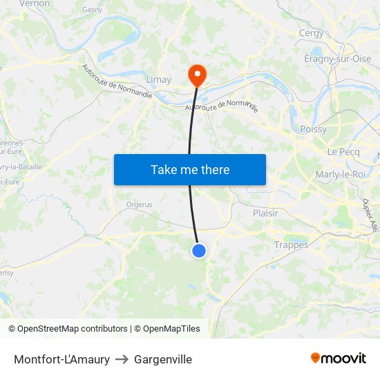 Montfort-L'Amaury to Gargenville map