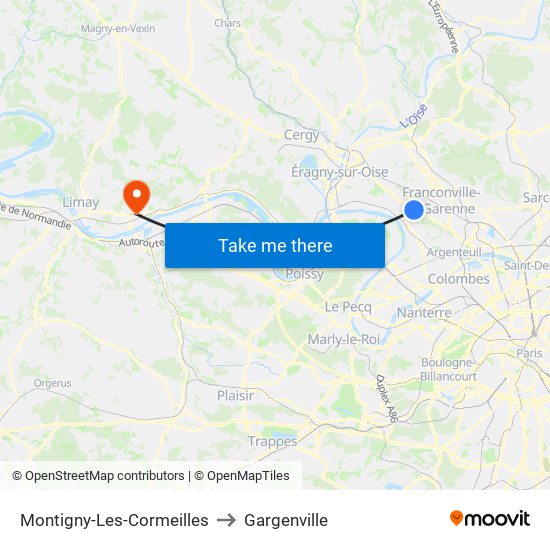 Montigny-Les-Cormeilles to Gargenville map