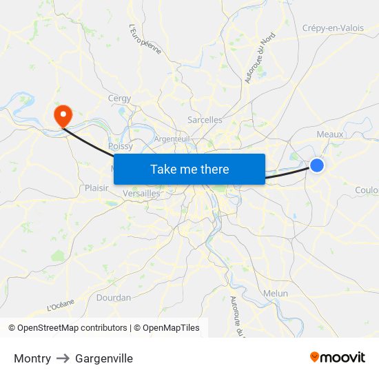 Montry to Gargenville map