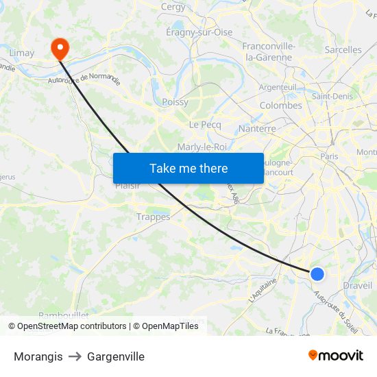 Morangis to Gargenville map