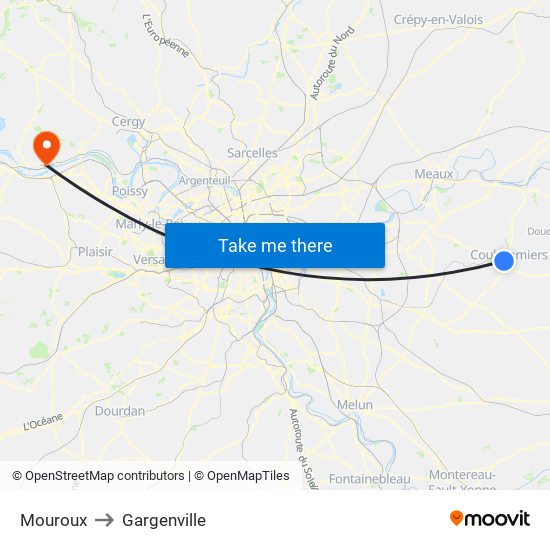 Mouroux to Gargenville map