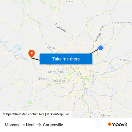 Moussy-Le-Neuf to Gargenville map