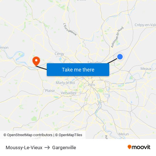 Moussy-Le-Vieux to Gargenville map