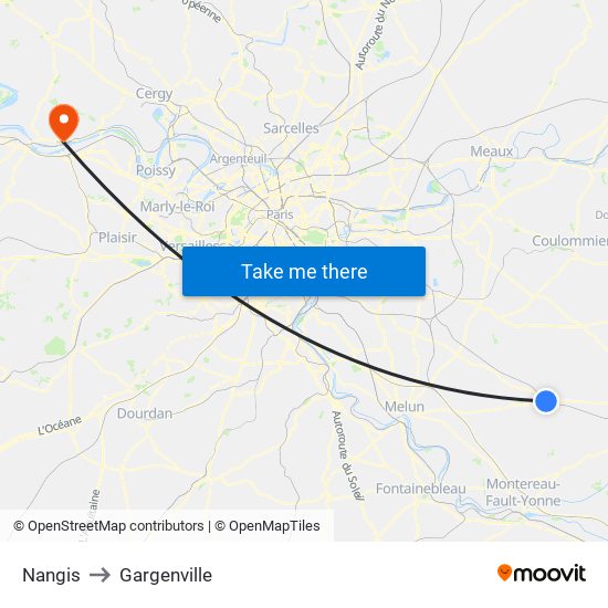 Nangis to Gargenville map