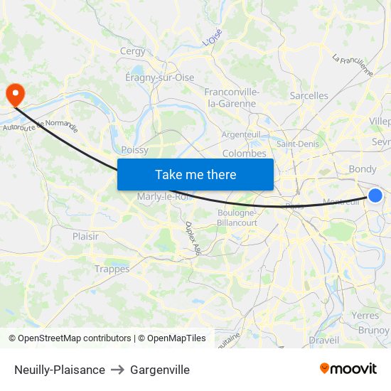 Neuilly-Plaisance to Gargenville map
