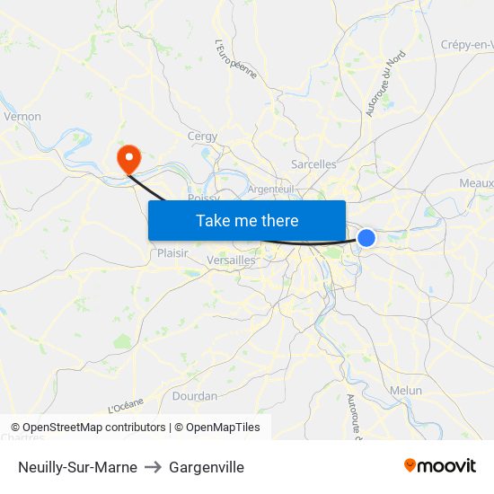 Neuilly-Sur-Marne to Gargenville map