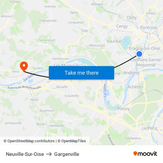 Neuville-Sur-Oise to Gargenville map