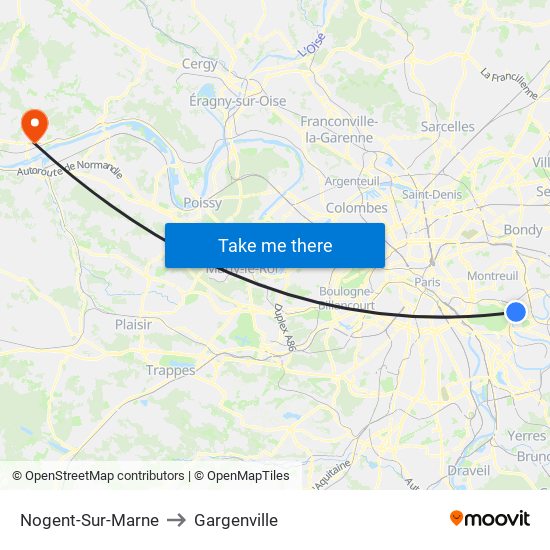 Nogent-Sur-Marne to Gargenville map