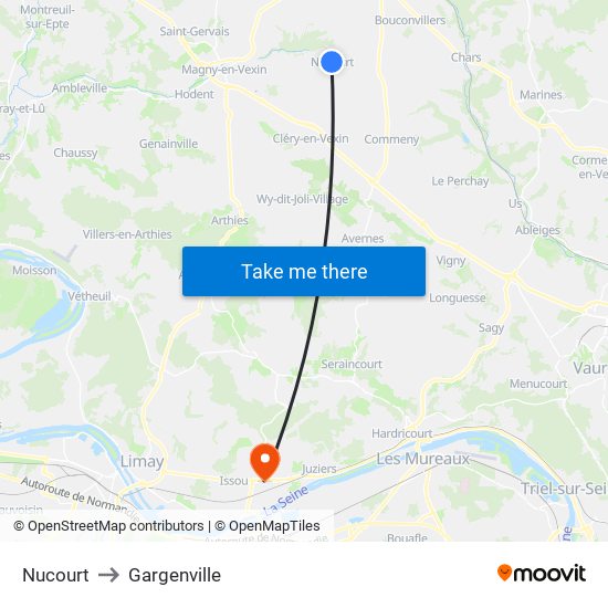 Nucourt to Gargenville map