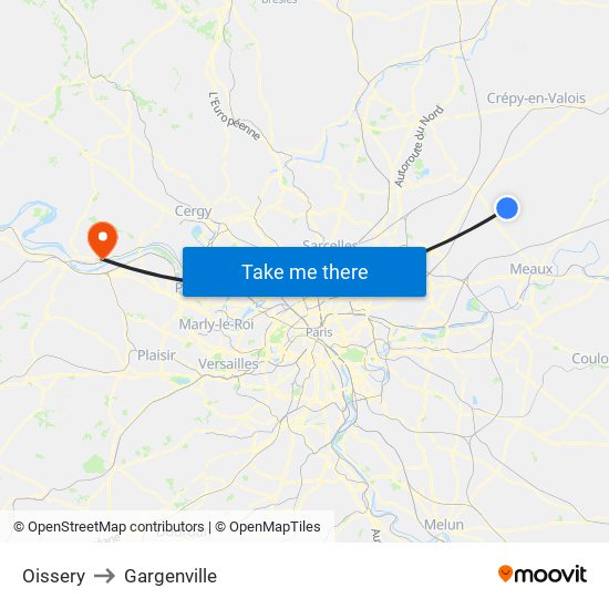 Oissery to Gargenville map