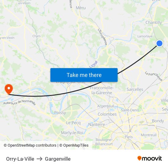 Orry-La-Ville to Gargenville map